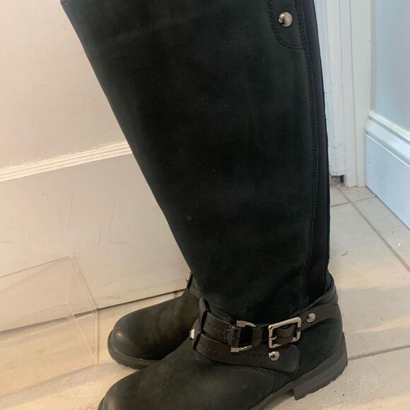 Earth | Sierra black leather knee high boots - Picture 2 of 12